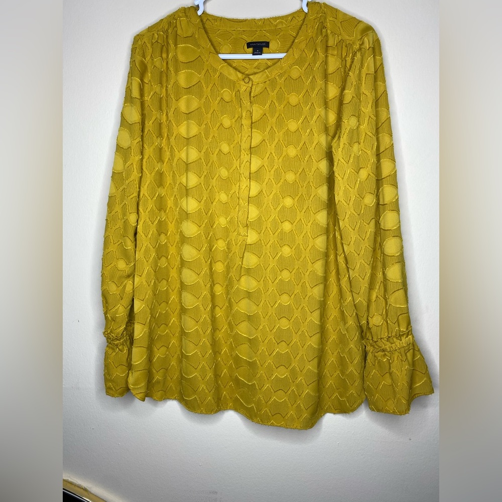 Ann Taylor tops/Ann Taylor loft ling sleeve blouse color yellow